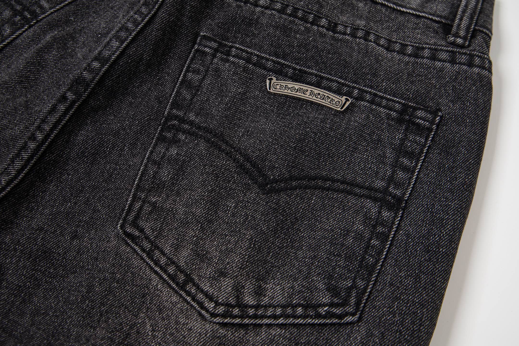 Chrome Hearts Multi Cross Patch Denim Jeans - Grey Gothic Street Pants
