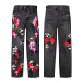 Chrome Hearts Multi Cross Patch Denim Jeans - Grey Gothic Street Pants