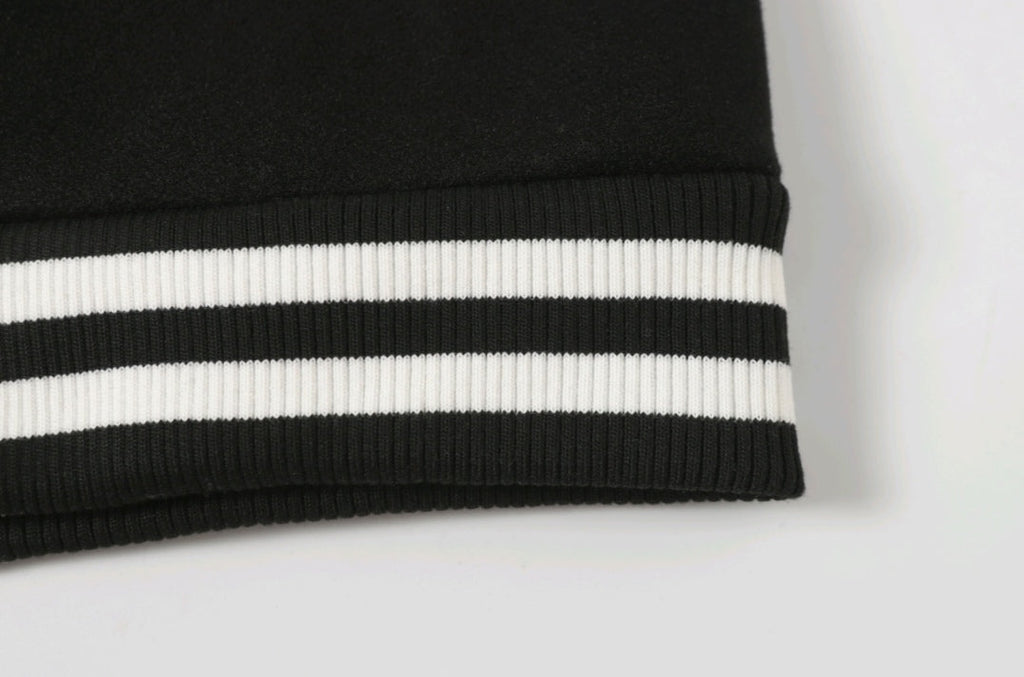 Chrome-Hearts Black White Street Style Baseball Coat 002