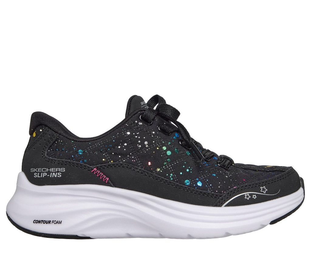 Skechers Slip-ins: Contour Foam - Cozy Fit Paint Splatter, BLACK / MULTI