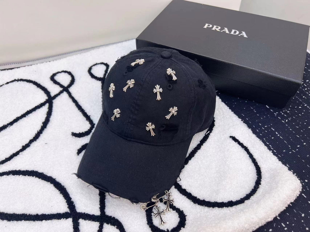 Chrome Hearts Baseball Cap - Black / White