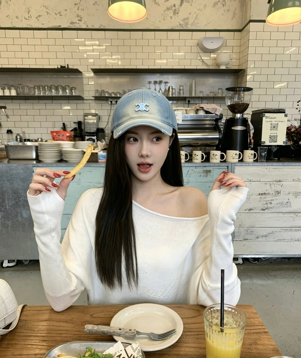 Celine Vintage Distressed Baseball Cap