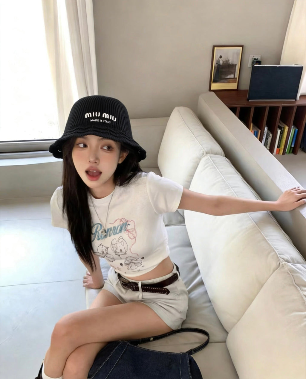 Miu Miu Knitted Bucket Hat