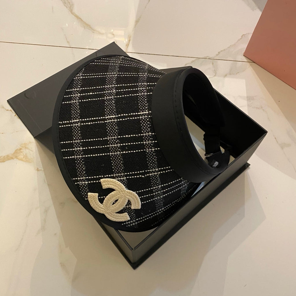 Chanel-Inspired Checkered Sun Visor