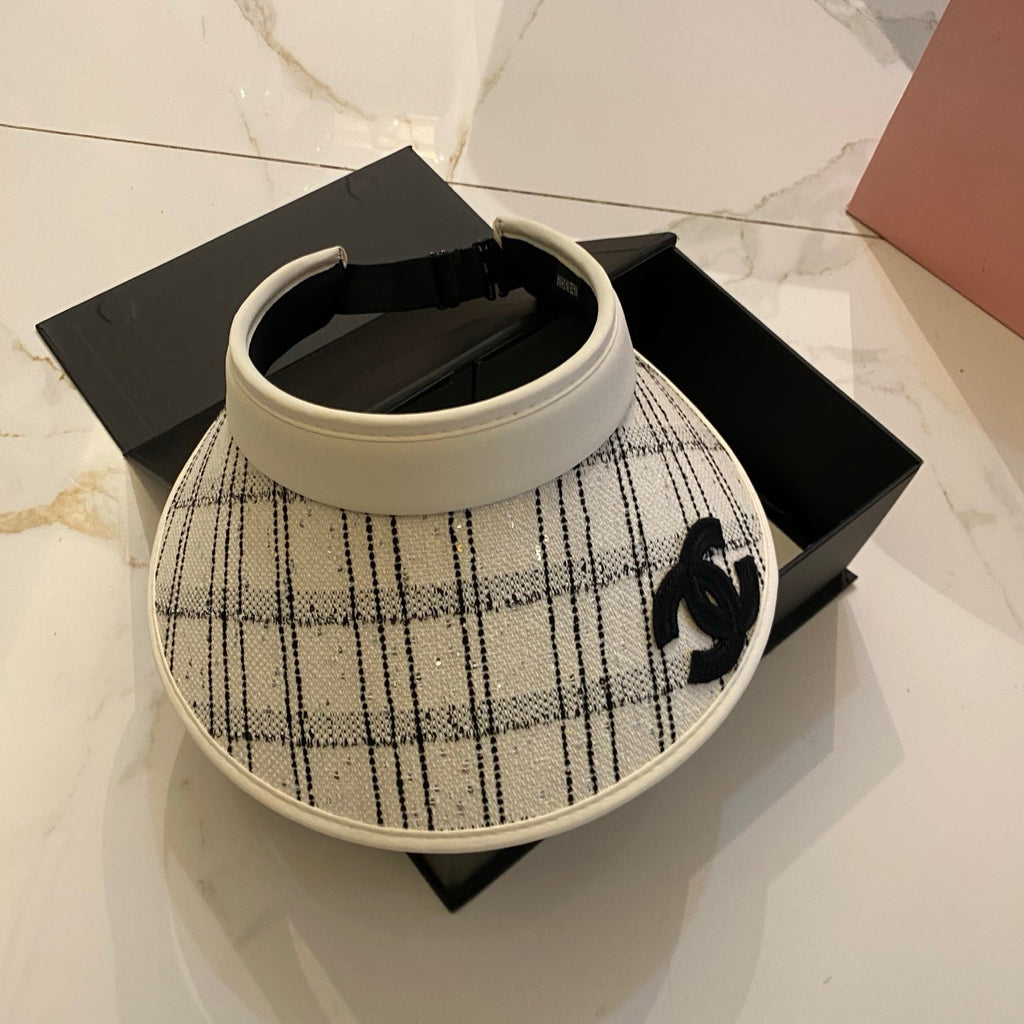 Chanel-Inspired Checkered Sun Visor