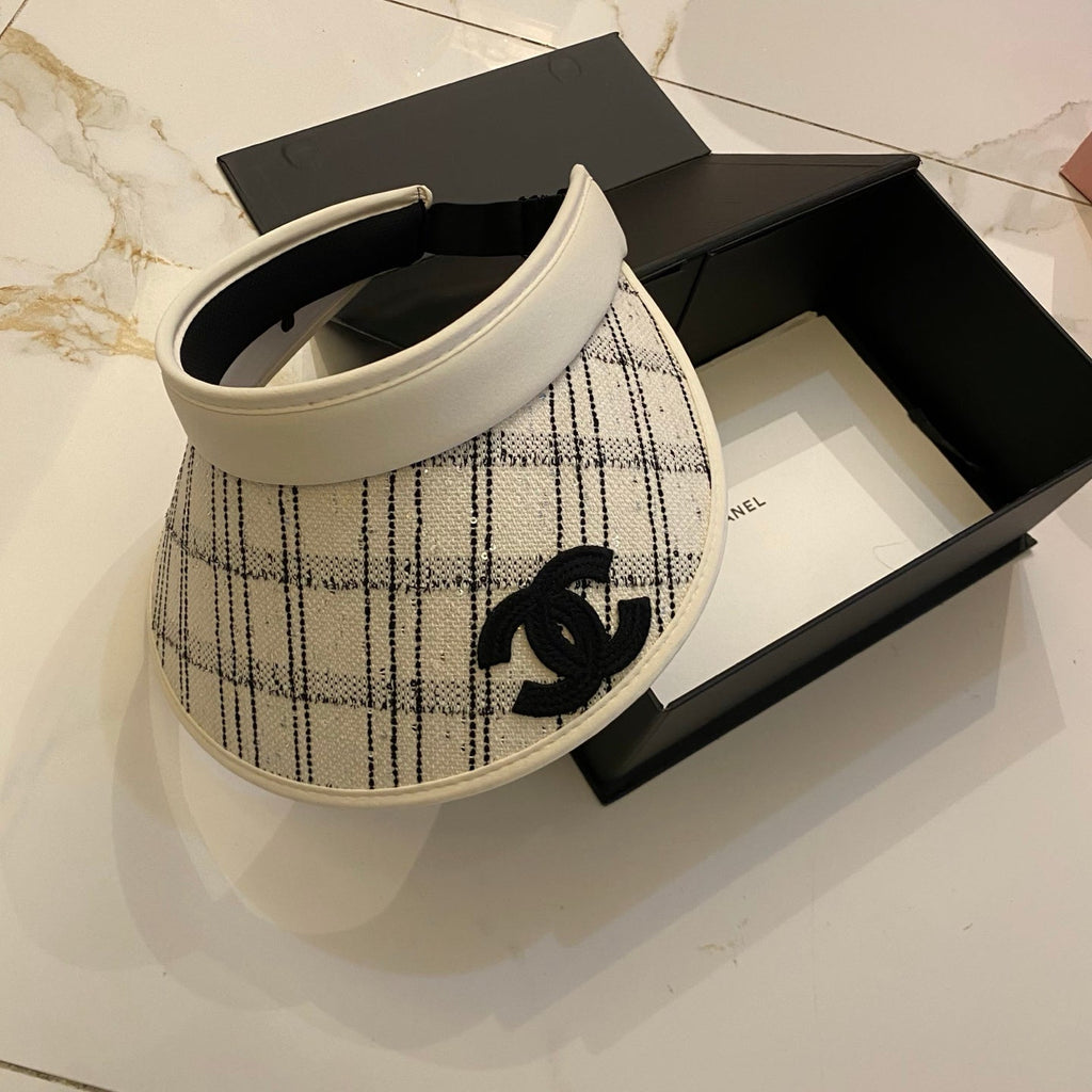 Chanel-Inspired Checkered Sun Visor