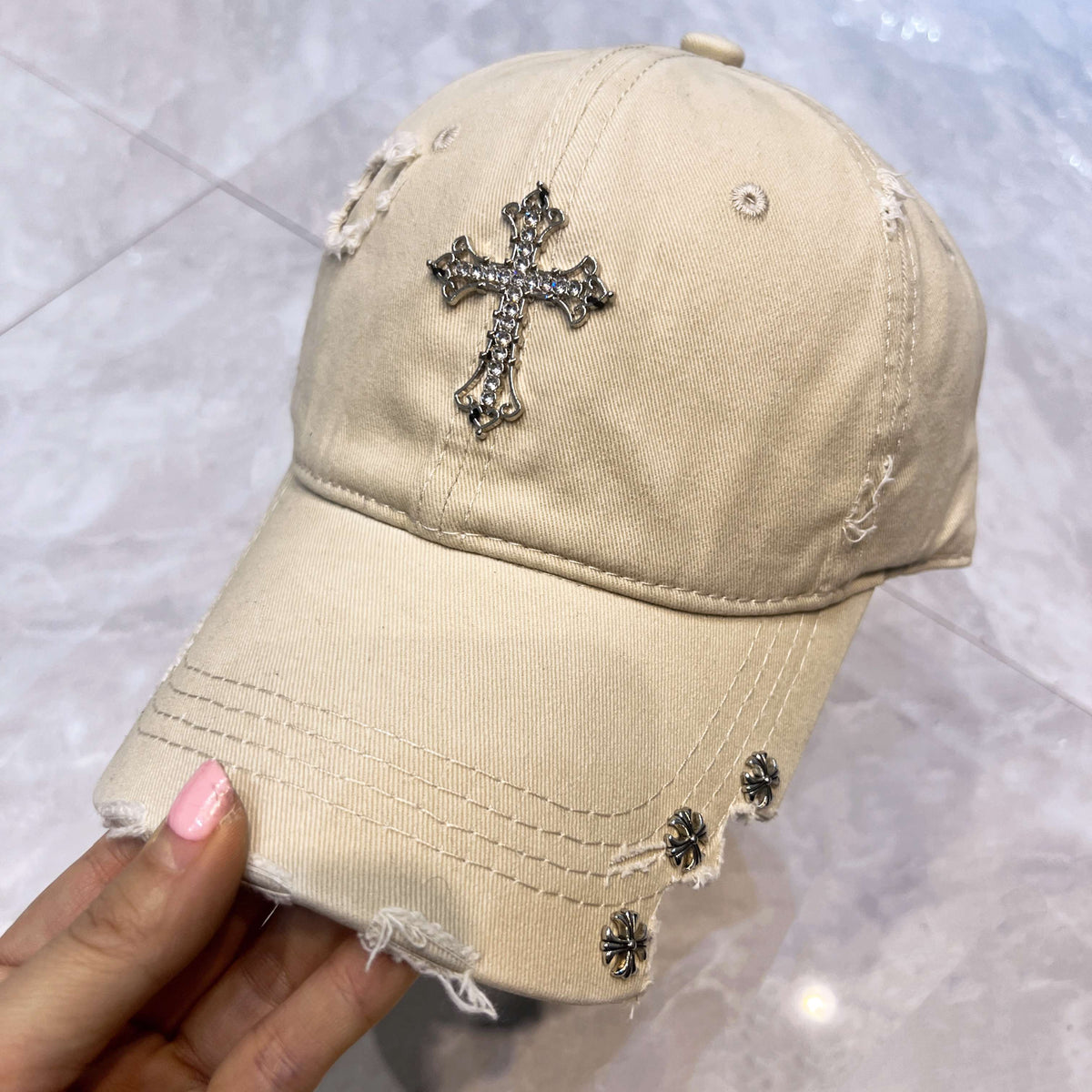 Chrome Hearts Baseball Cap - Beige / Black