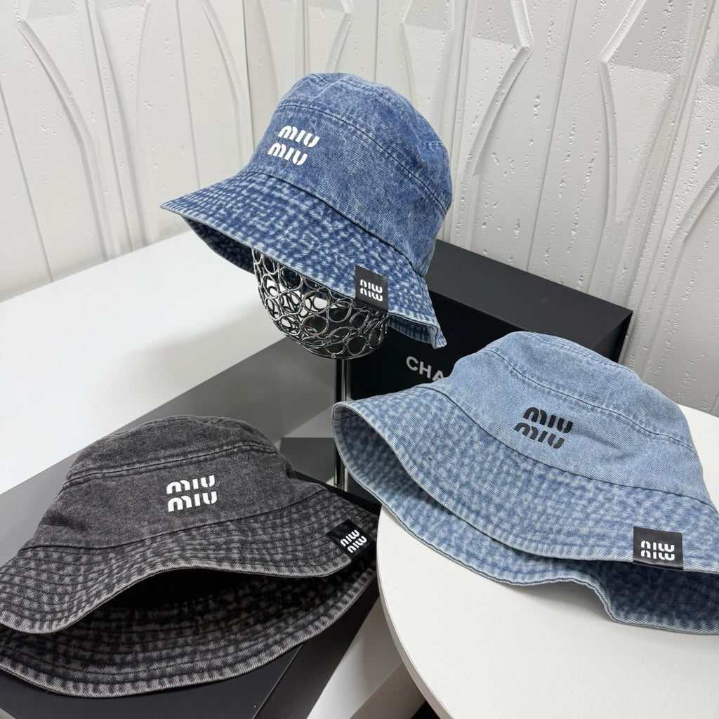 Miu Miu Washed Denim Bucket Hat