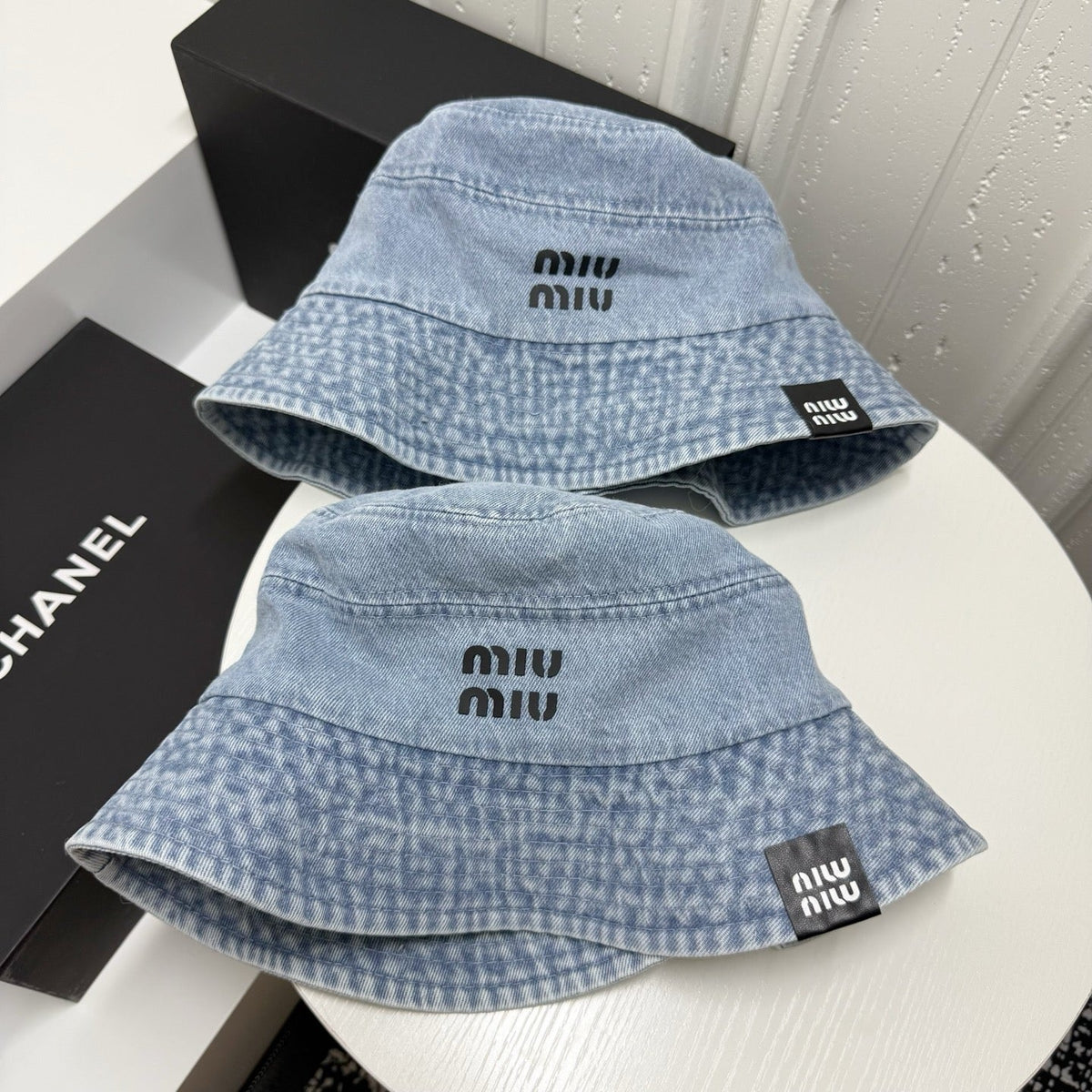 Miu Miu Washed Denim Bucket Hat