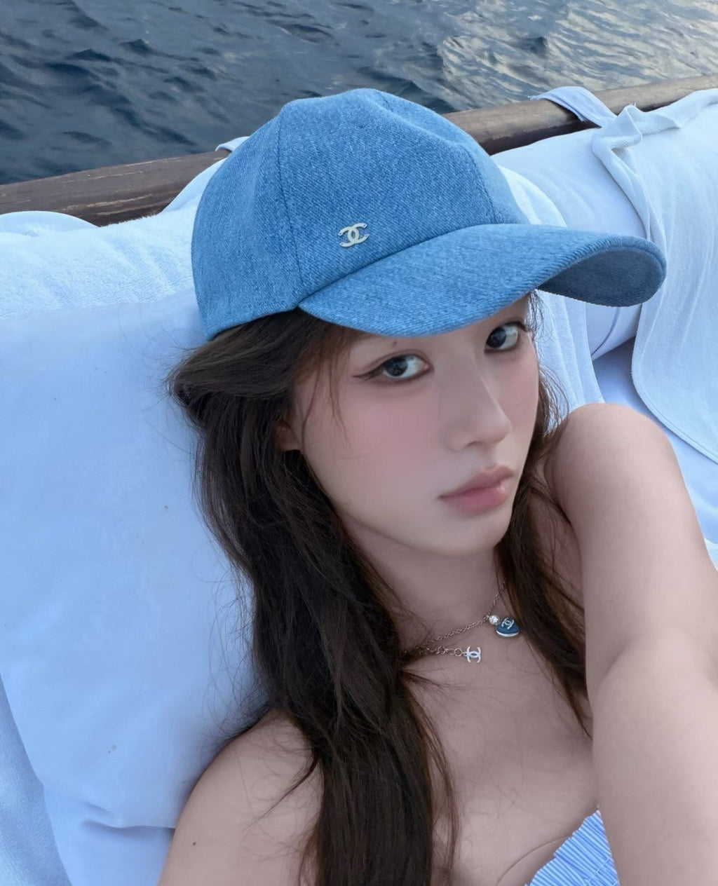 Chanel Baseball Cap - Blue / White