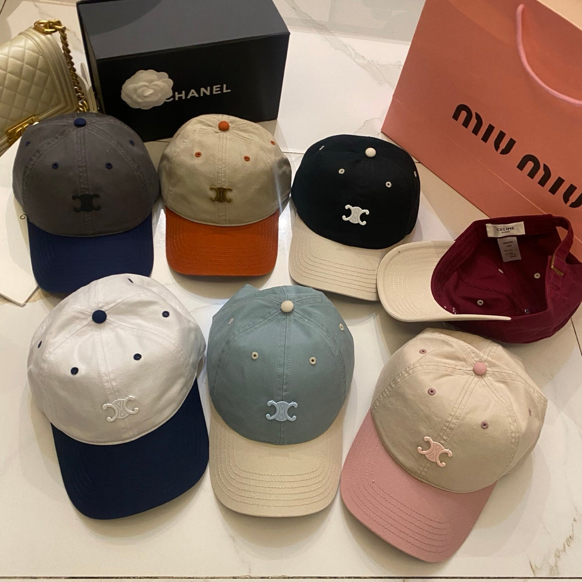 Celine Color-Block Baseball Cap