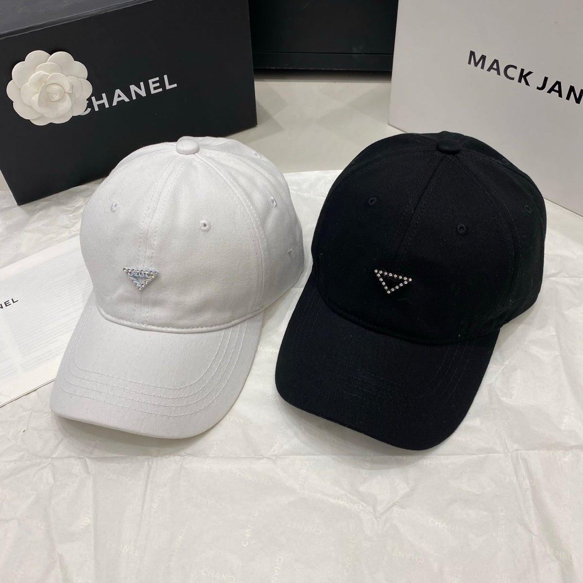 Prada Baseball Cap - White / Black