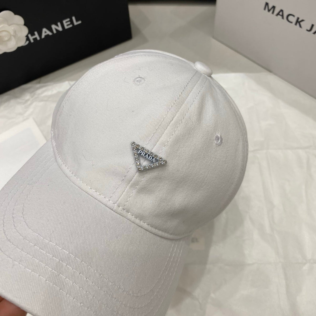 Prada Baseball Cap - White / Black
