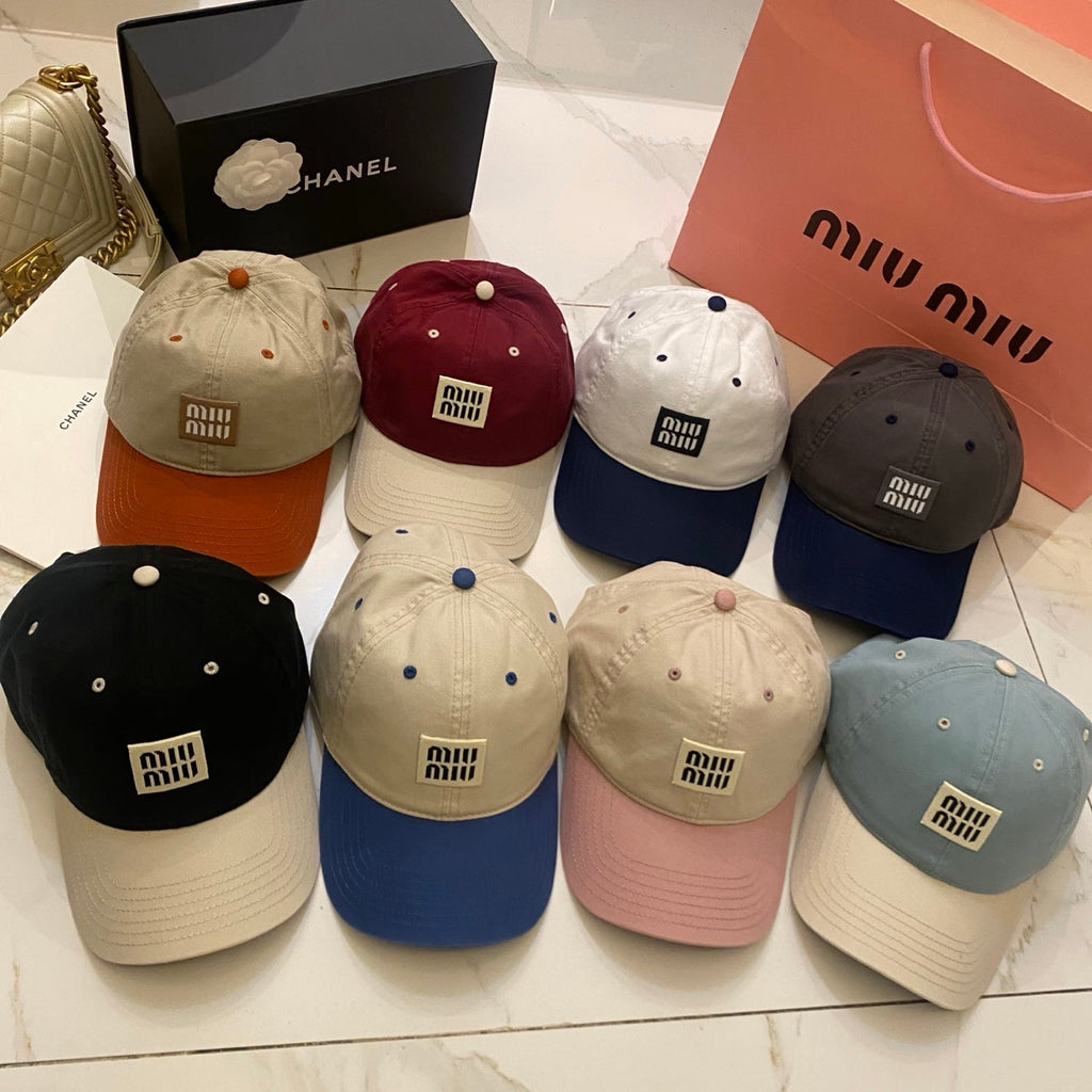 Miu Miu Color-Block Logo Baseball Cap