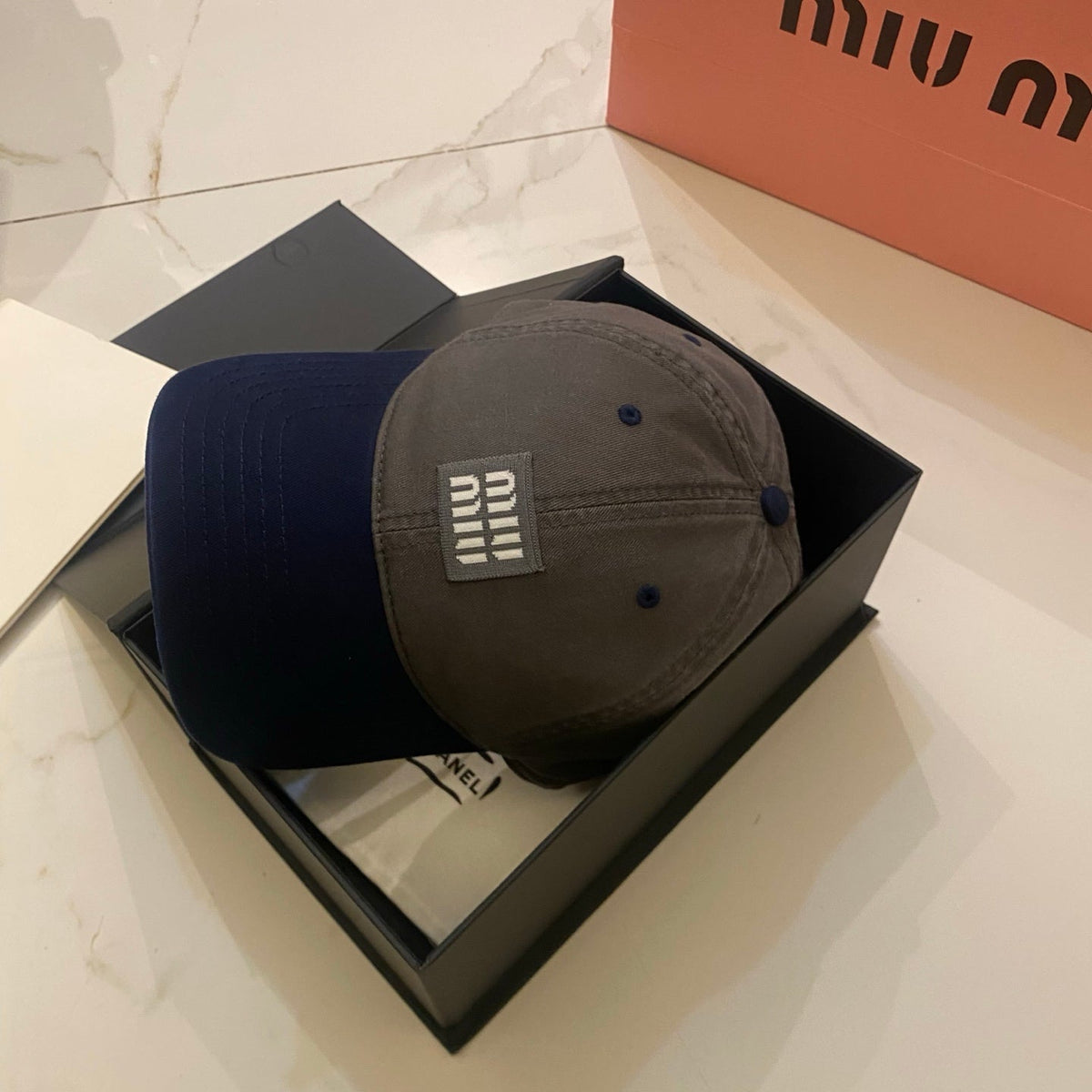 Miu Miu Color-Block Logo Baseball Cap