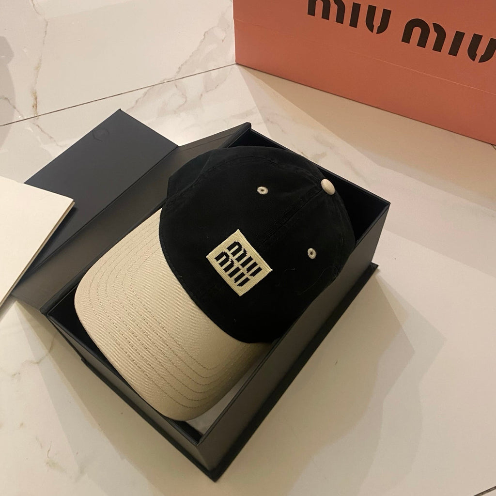 Miu Miu Color-Block Logo Baseball Cap