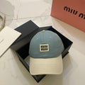 Miu Miu Color-Block Logo Baseball Cap