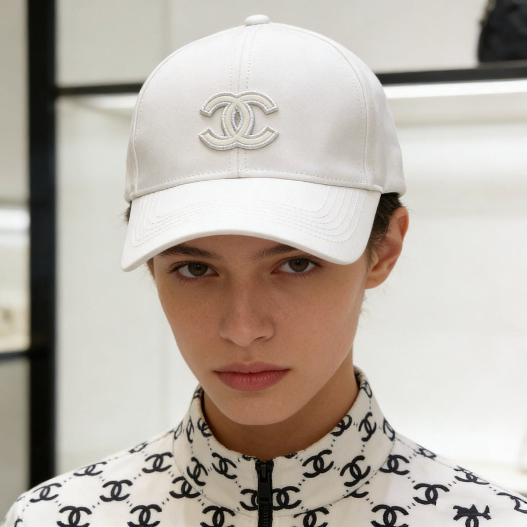 Chanel Baseball Cap - White / Black