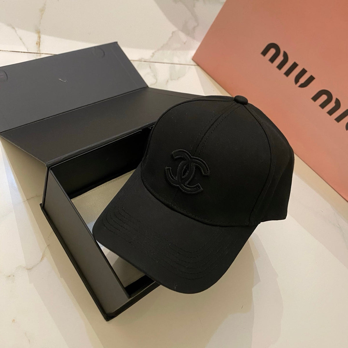 Chanel Baseball Cap - White / Black