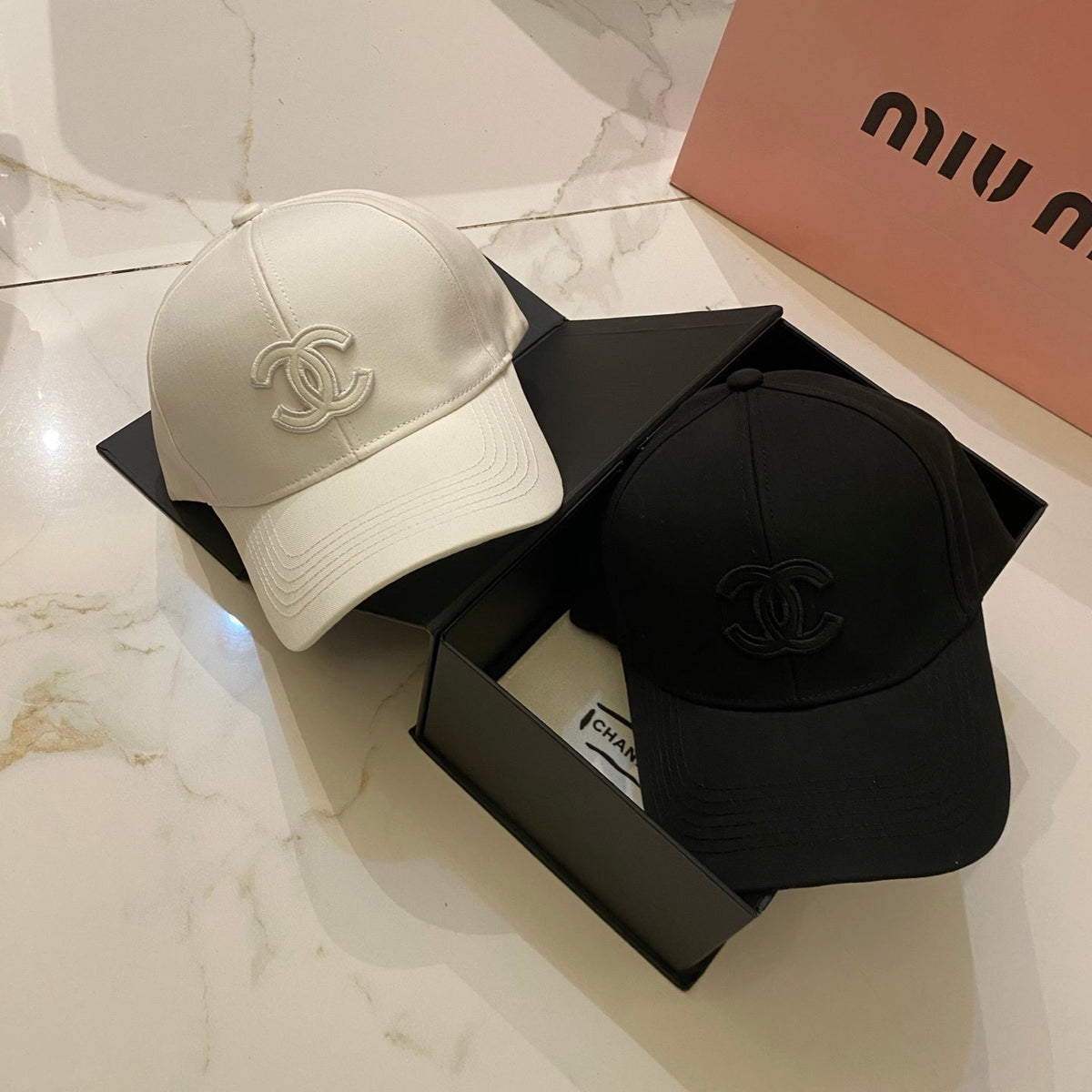 Chanel Baseball Cap - White / Black