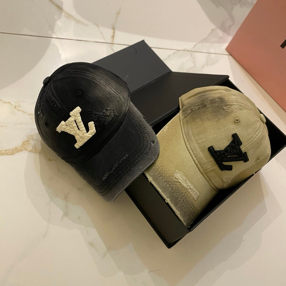 Louis Vuitton Baseball Cap With Distressed Craft And Woven Logo