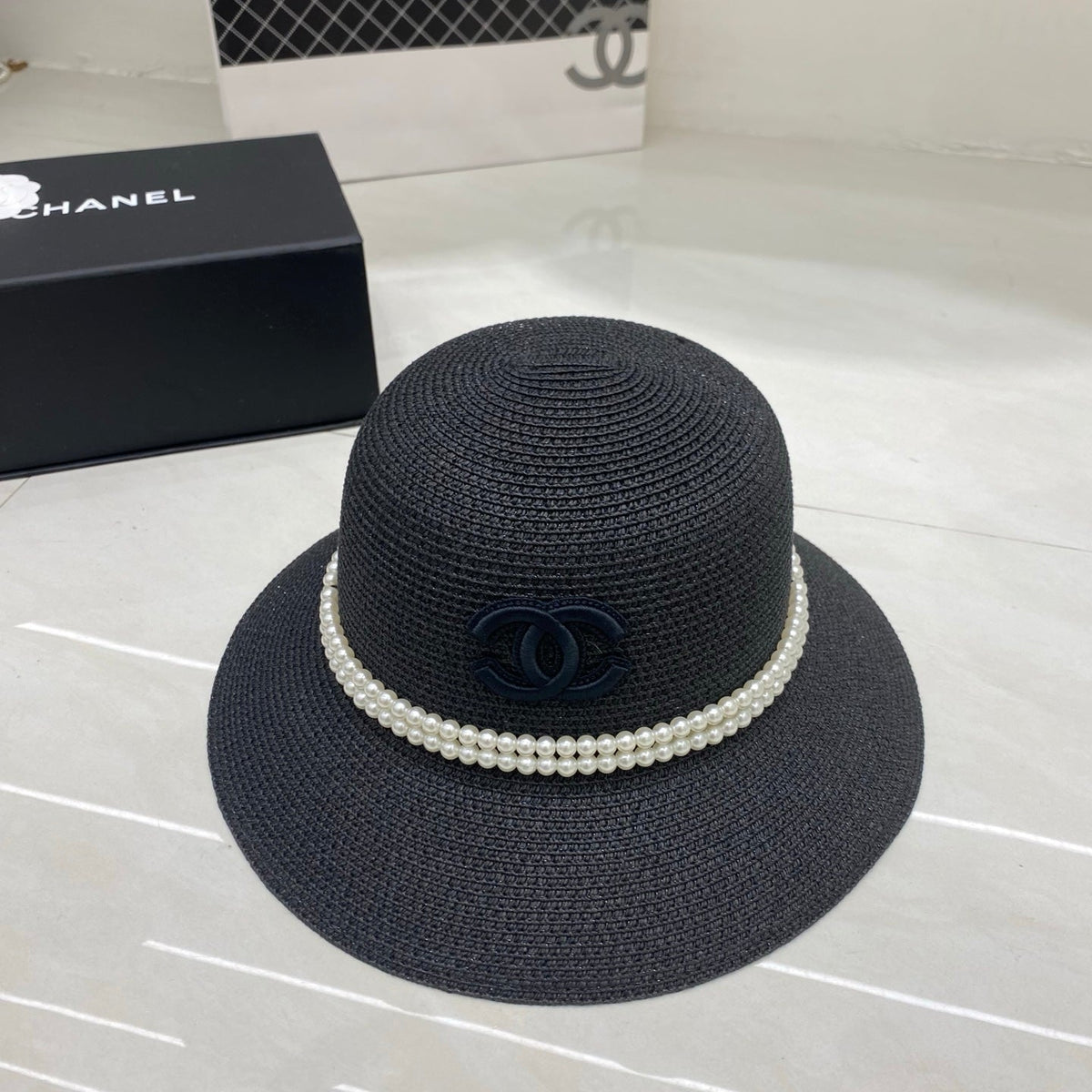 Chanel Straw Hat/bucket Hat