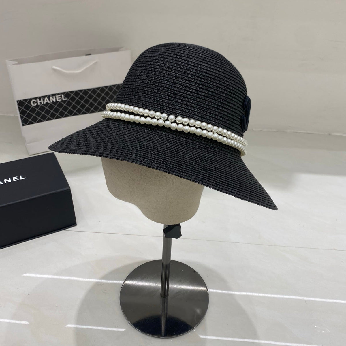 Chanel Straw Hat/bucket Hat