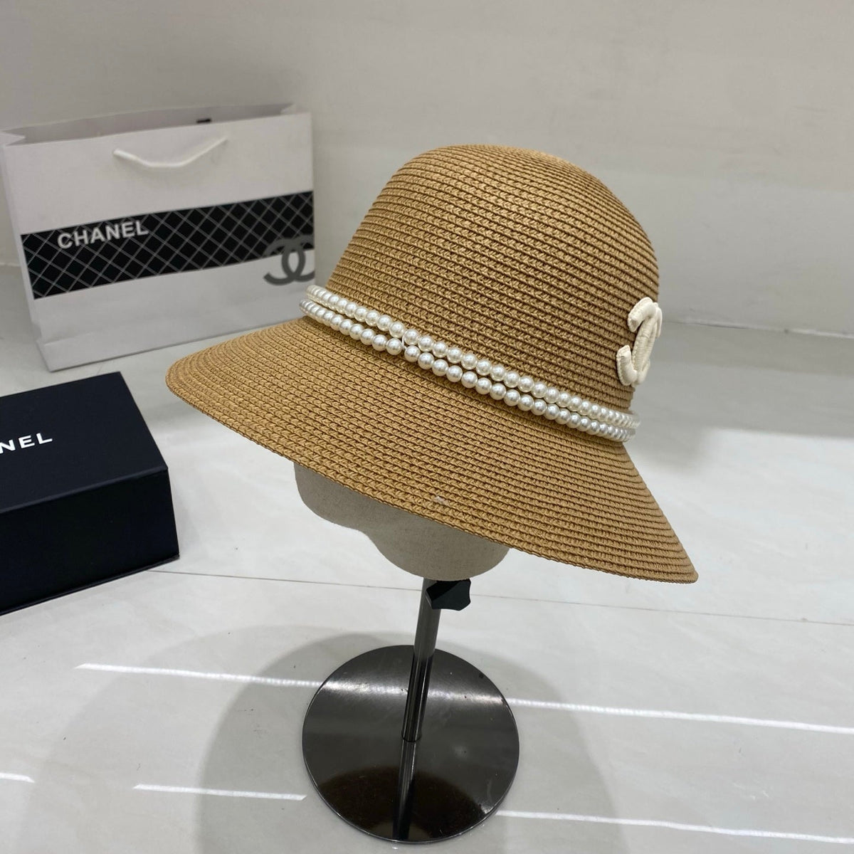 Chanel Straw Hat/bucket Hat