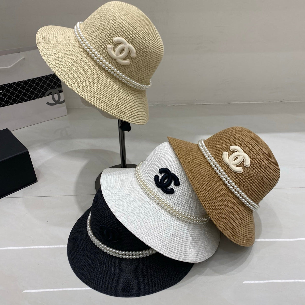 Chanel Straw Hat/bucket Hat