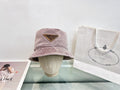 Prada Bucket Hat - Gray / Pink