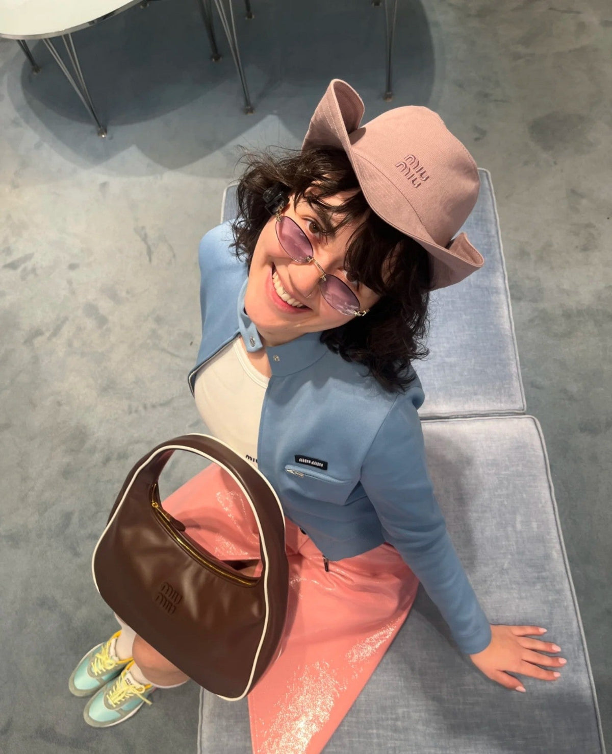 Miu Miu Bucket Hat - Pink / Beige