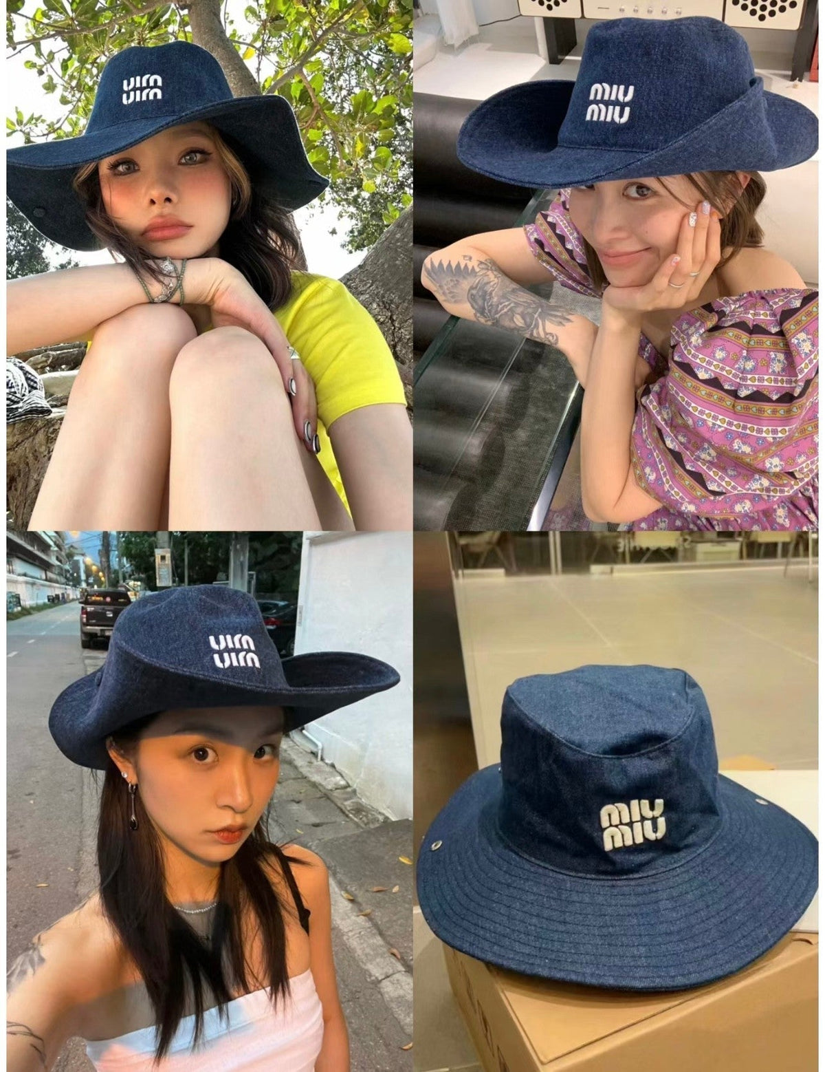 Miu Miu Bucket Hat - Black / Navy
