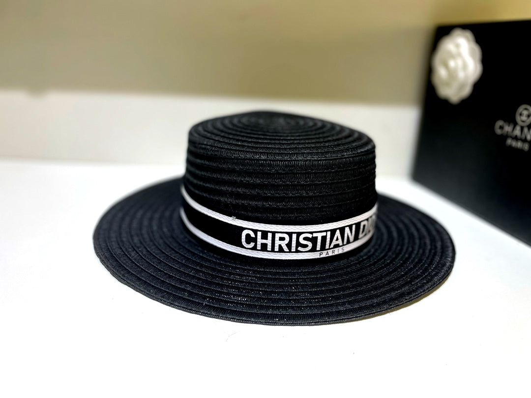 Dior Flat Cap - Black / White