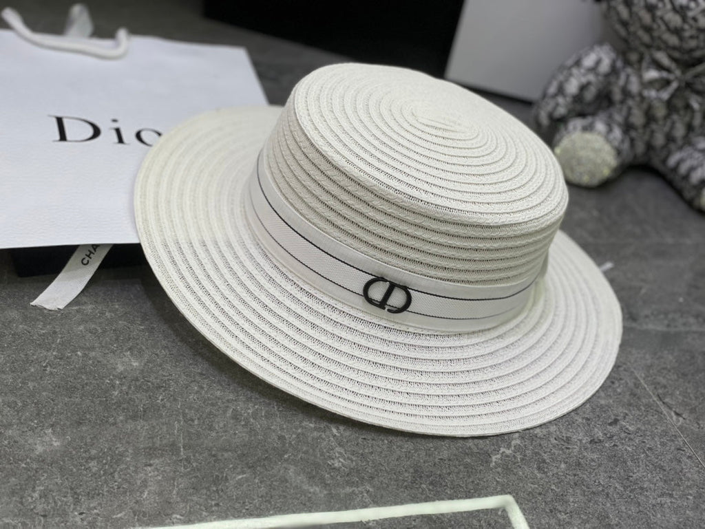 Dior Linen Flat Cap - Black / White