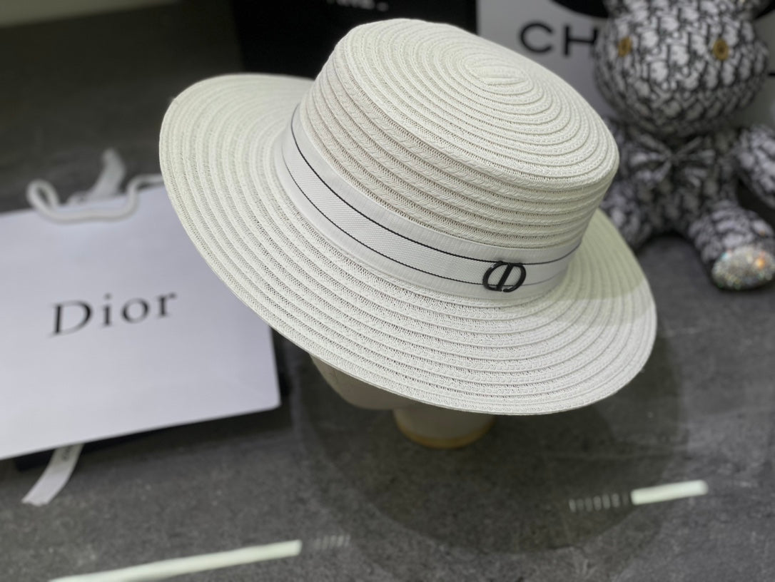 Dior Linen Flat Cap - Black / White