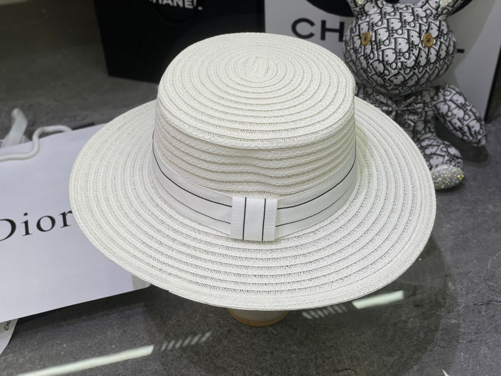 Dior Linen Flat Cap - Black / White