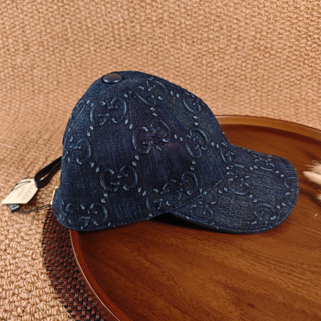 Gucci Denim Baseball Cap - Dark Blue