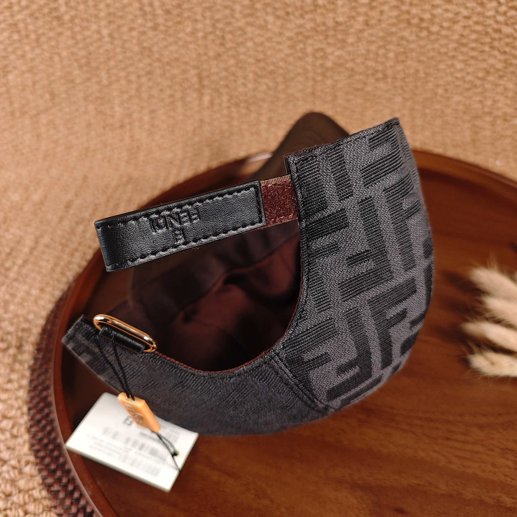 Fendi FF Monogram Leather Brim Baseball Cap