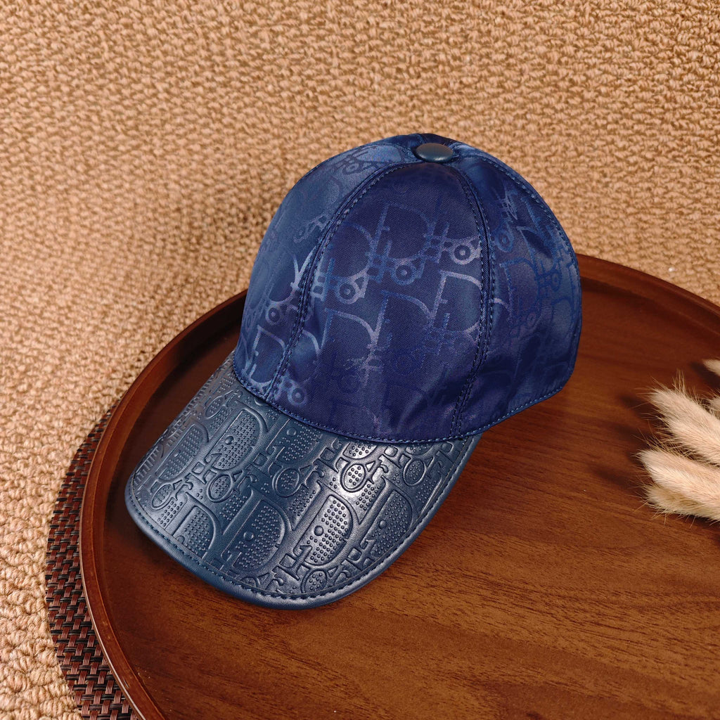 Dior Oblique Leather Brim Baseball Cap