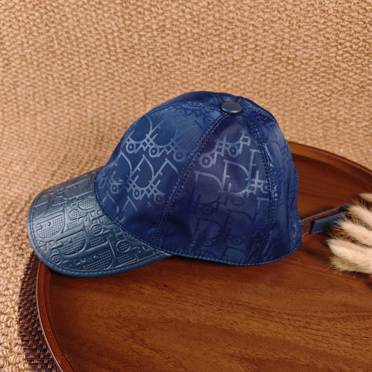 Dior Oblique Leather Brim Baseball Cap