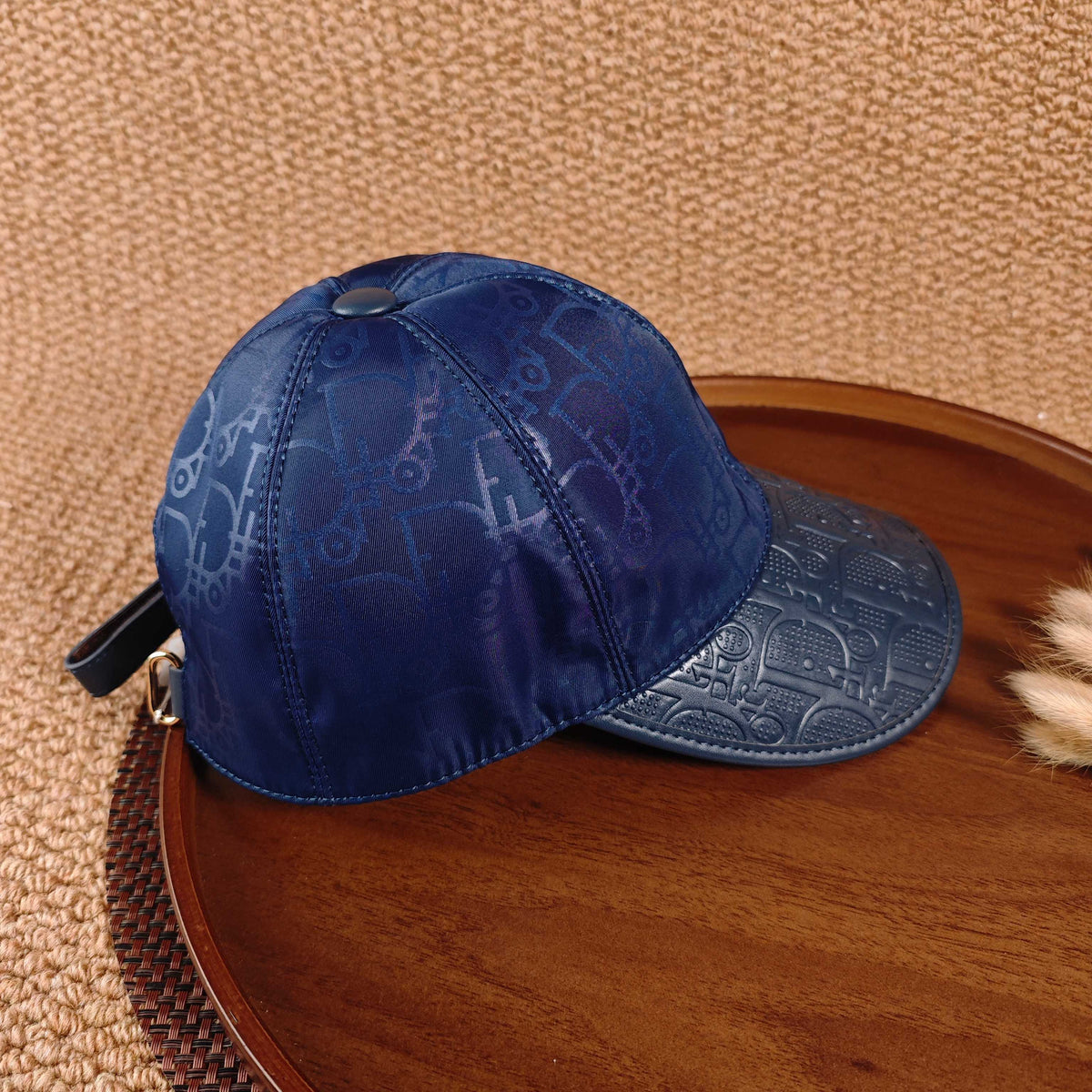 Dior Oblique Leather Brim Baseball Cap