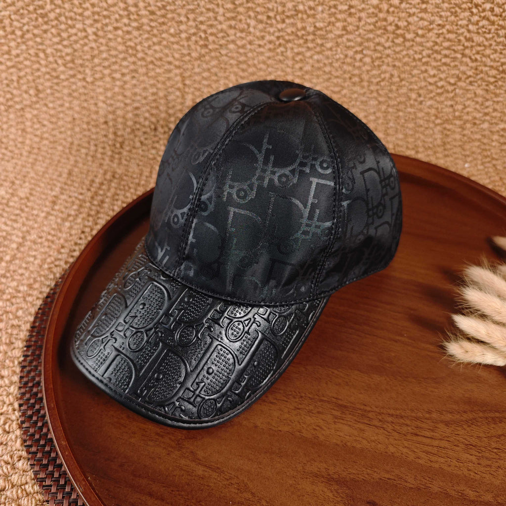 Dior Oblique Leather Brim Baseball Cap