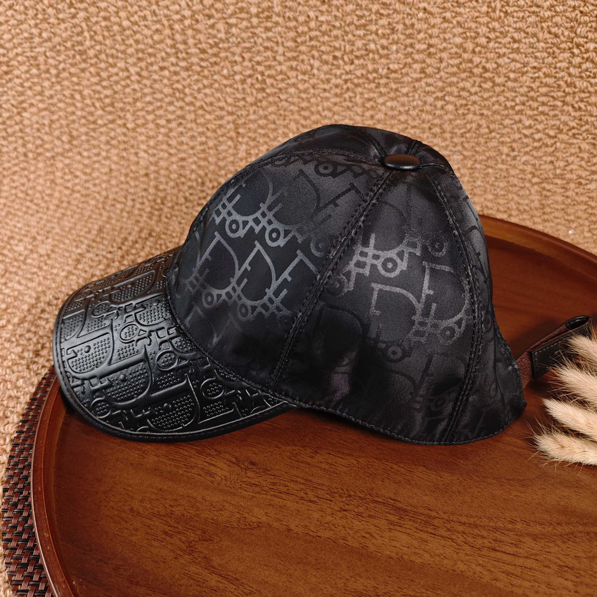 Dior Oblique Leather Brim Baseball Cap