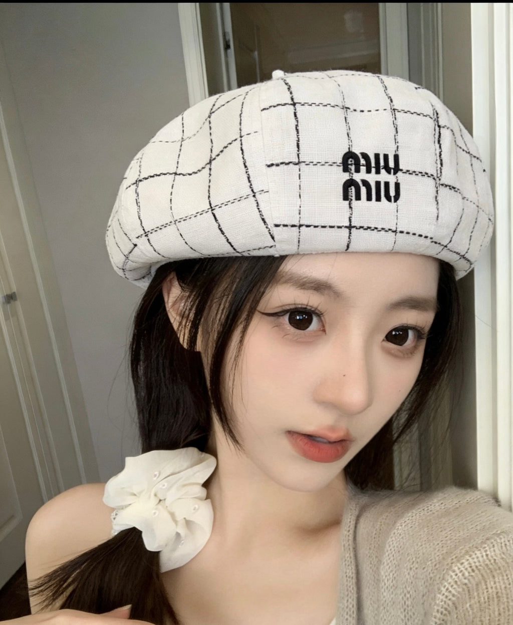 Miu Miu Check Beret
