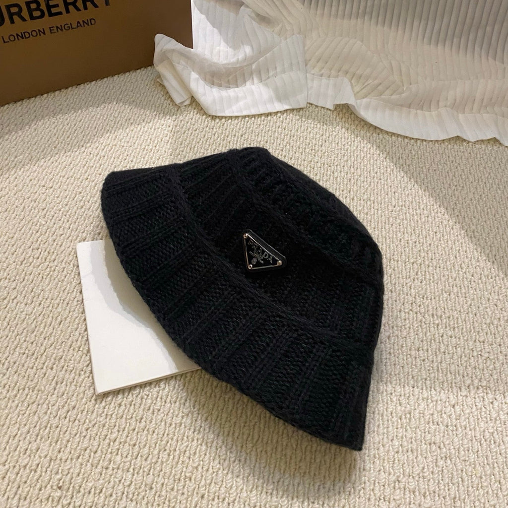 Prada Ribbed Knit Bucket Hat