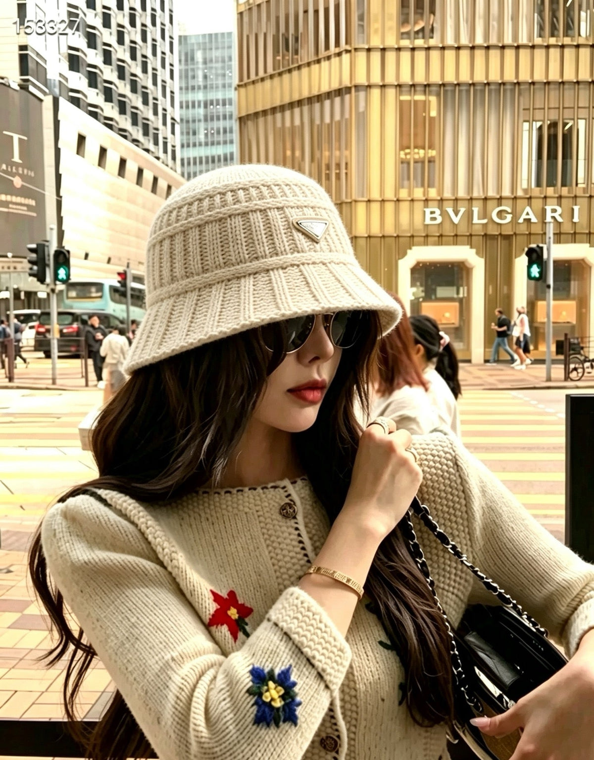 Prada Ribbed Knit Bucket Hat