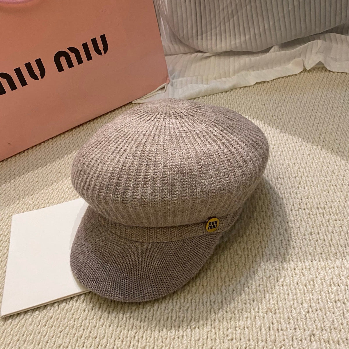 Miu Miu Knitted Baker Boy Cap
