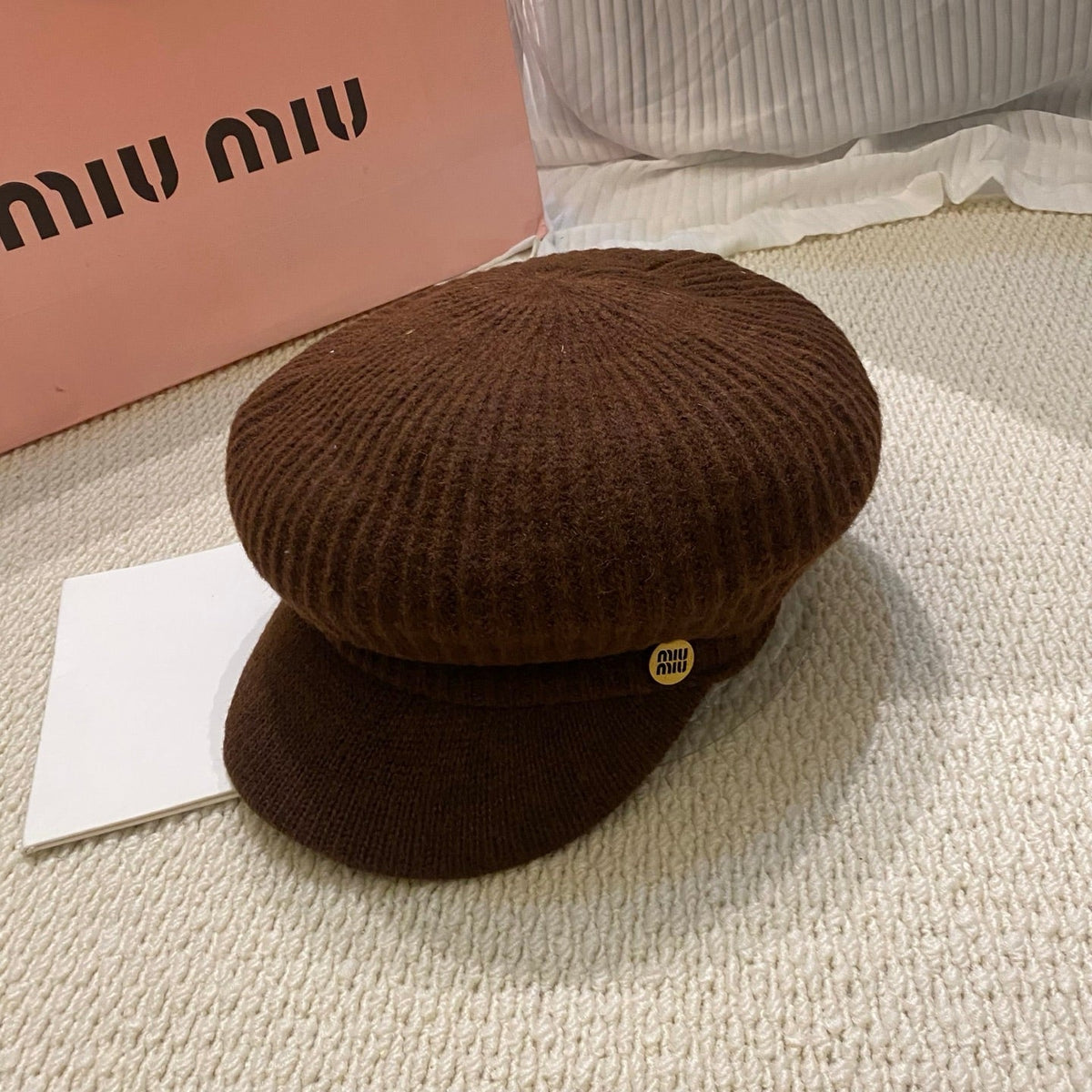 Miu Miu Knitted Baker Boy Cap