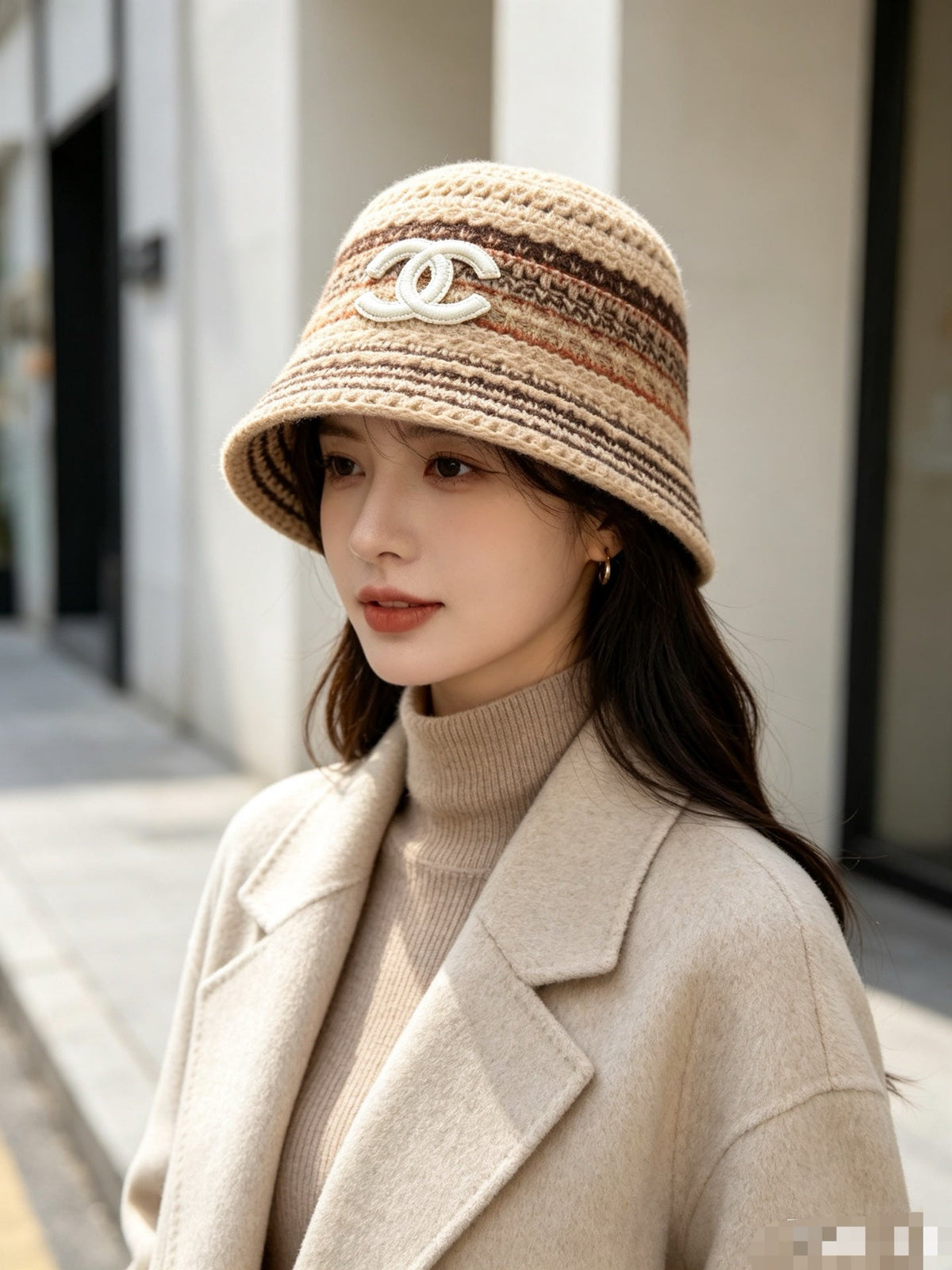 Chanel Knitted Wool Bucket Hat