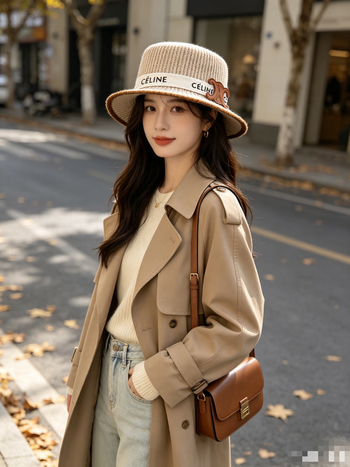 Celine Wool Flat-Top Hat